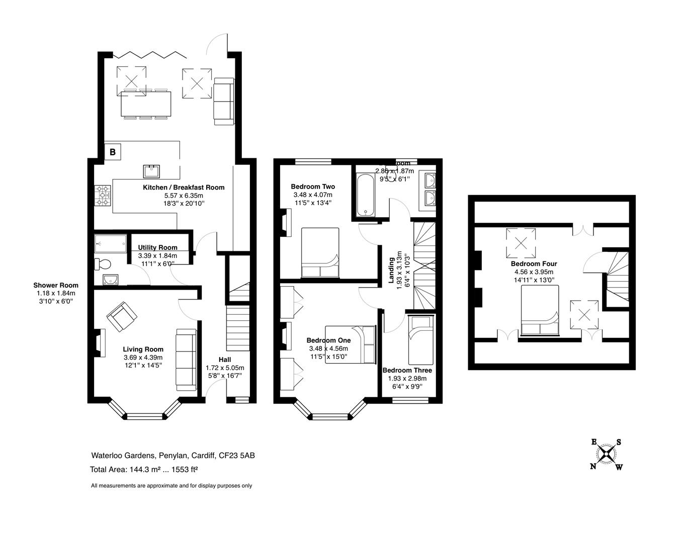 Floorplan for Waterloo Gardens, Penylan, Cardiff